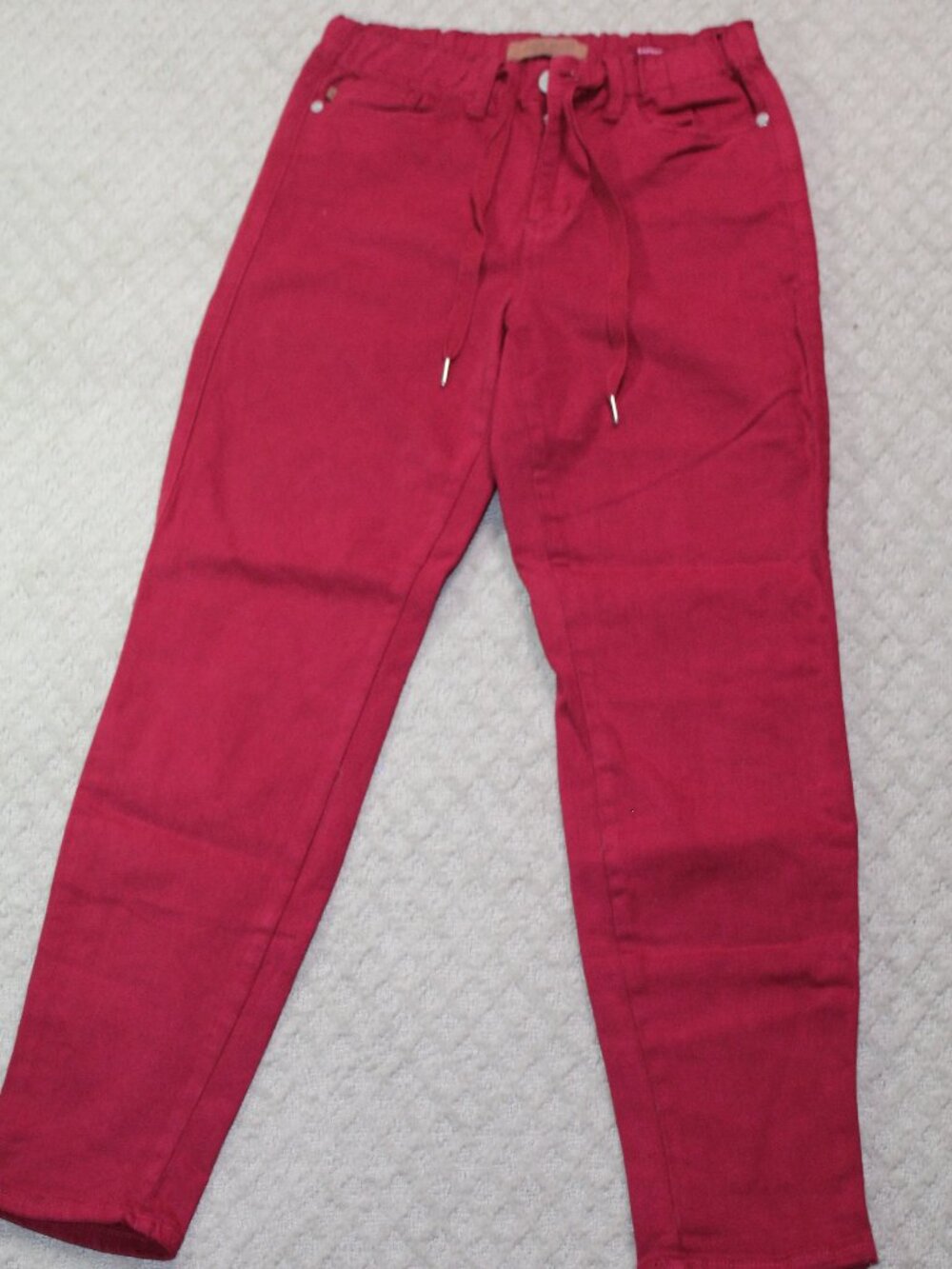 Judy Blue High Waist Pocket Denim Joggers Size 3/26 Cranberry Red